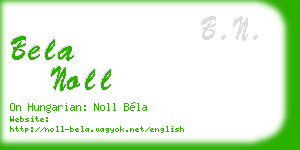 bela noll business card